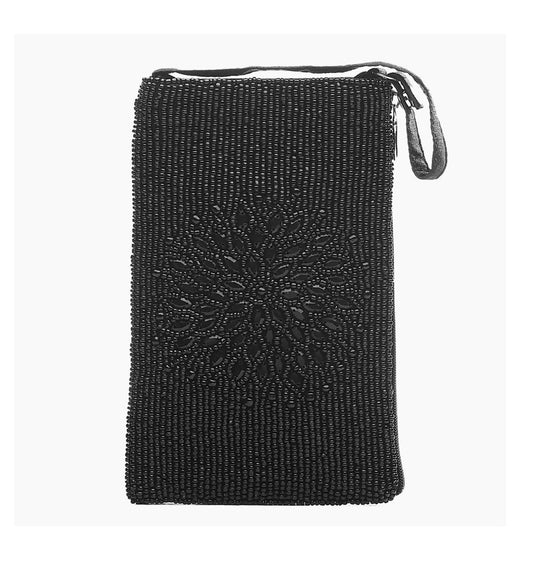 Hand beaded cell phone bag.