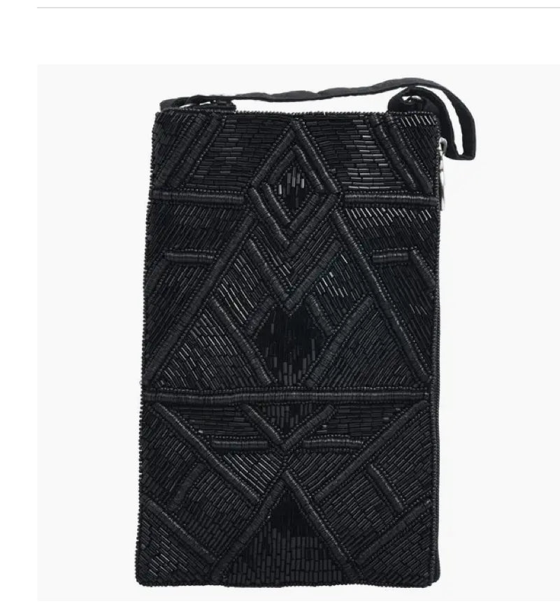 Hand beaded cell phone bag