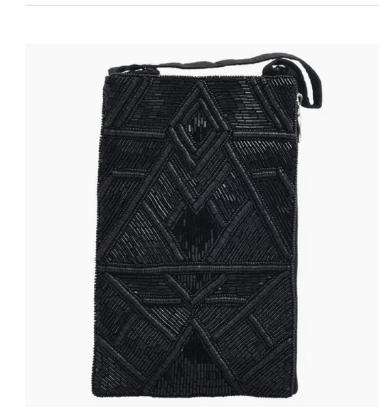 Hand beaded cell phone bag