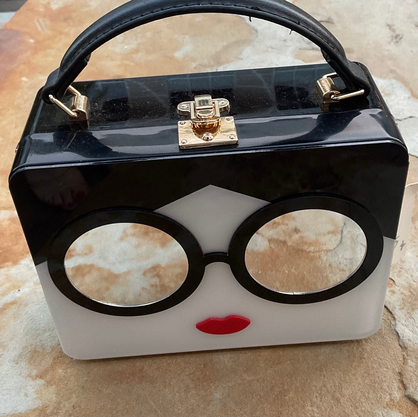 Acrylic box bag with shoulder strap